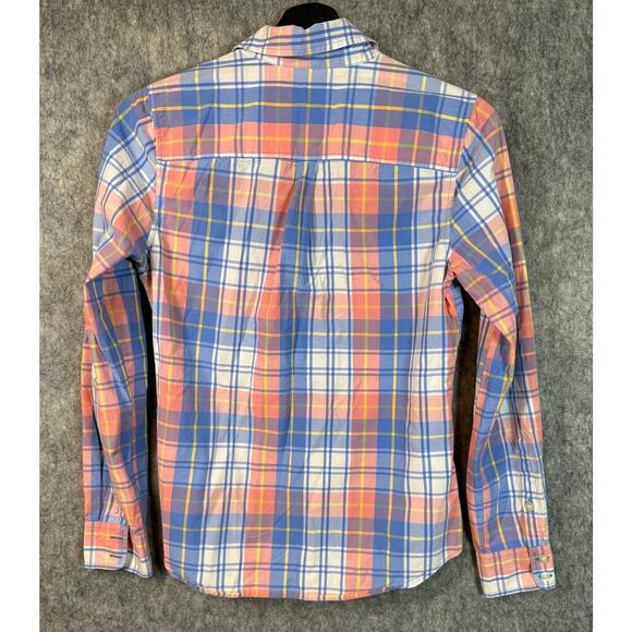 Vineyard Vines Womens Half Button Front Colorful Plaid Long Sleeve - Size 4 - Picture 4 of 7